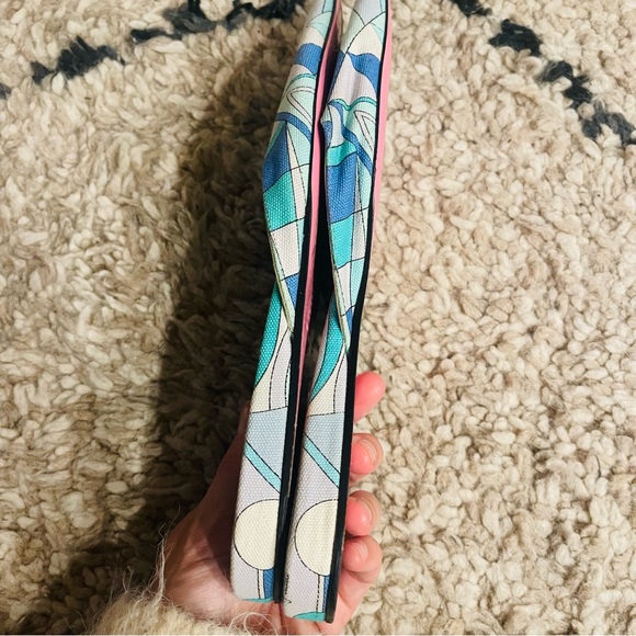 Emilio Pucci Blue and Green Geometric Mules - Picture 3 of 6